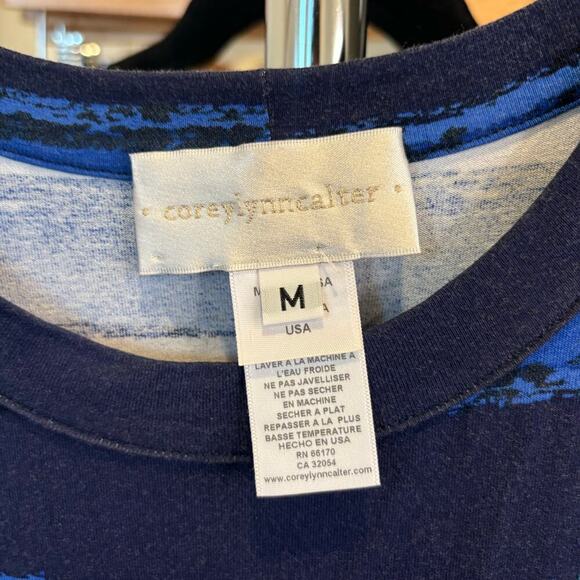 Anthropologie Corey Lynn Calter Striped Midi Dress Blue Black Size M - Picture 6 of 6